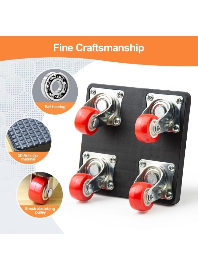 Set of 4 Furniture Transport Castors Set with Load Lifter for Moving Heavy Furniture 400 kg Wheels for Furniture Lifter, 360 Degree Rotatable Wheel Furniture Castors Heavy Duty with Furniture Roller - Image 4